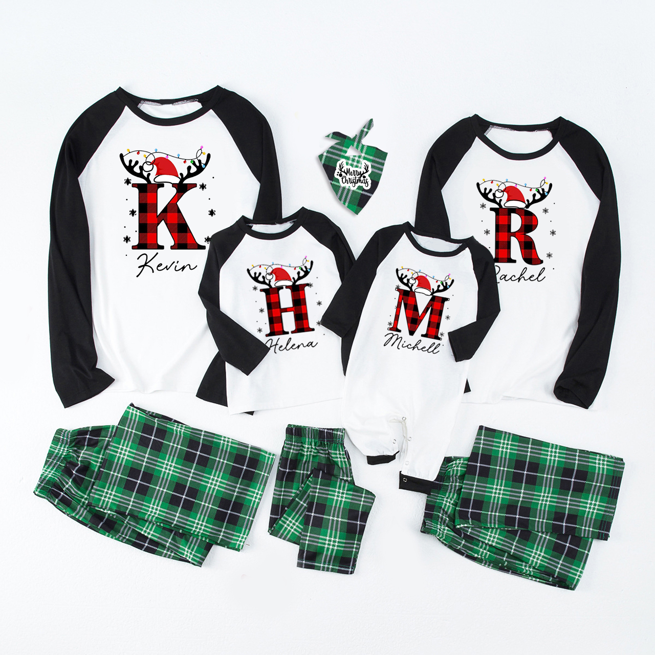 Personalized Elk Monogram Christmas Pajamas Sale-Beepumpkin™