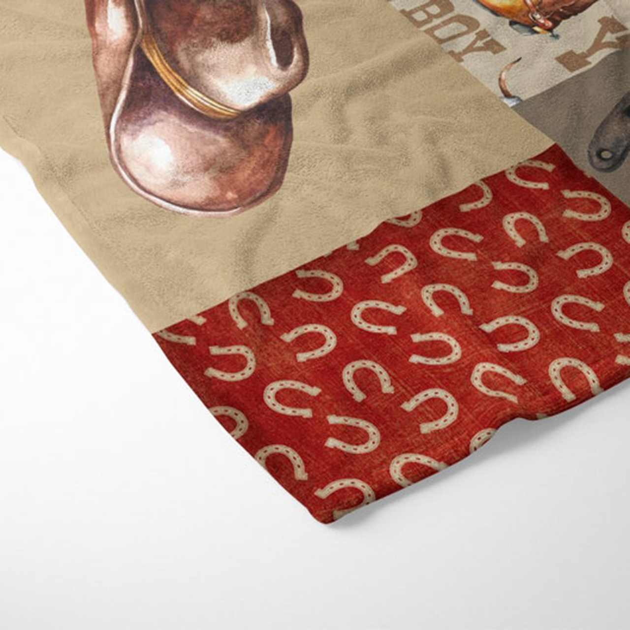 Personalized Western Cowboy Baby Boy Flannel Blanket