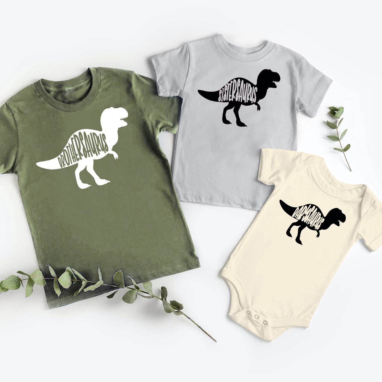 Personalized Big Dinosaur Family Matching Shirt