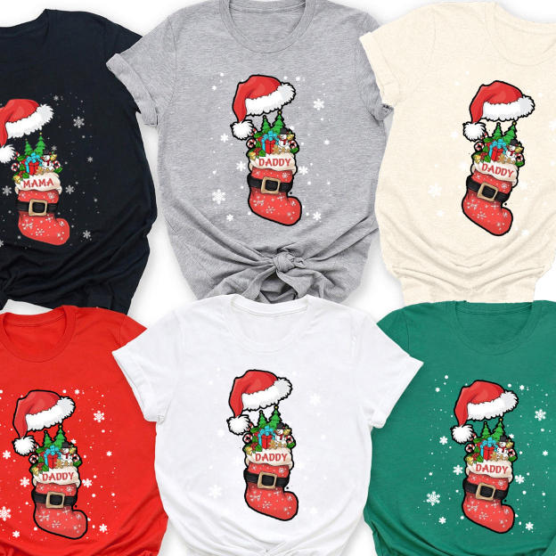 Personalized Christmas Hat&Boots Family Matching Shirt