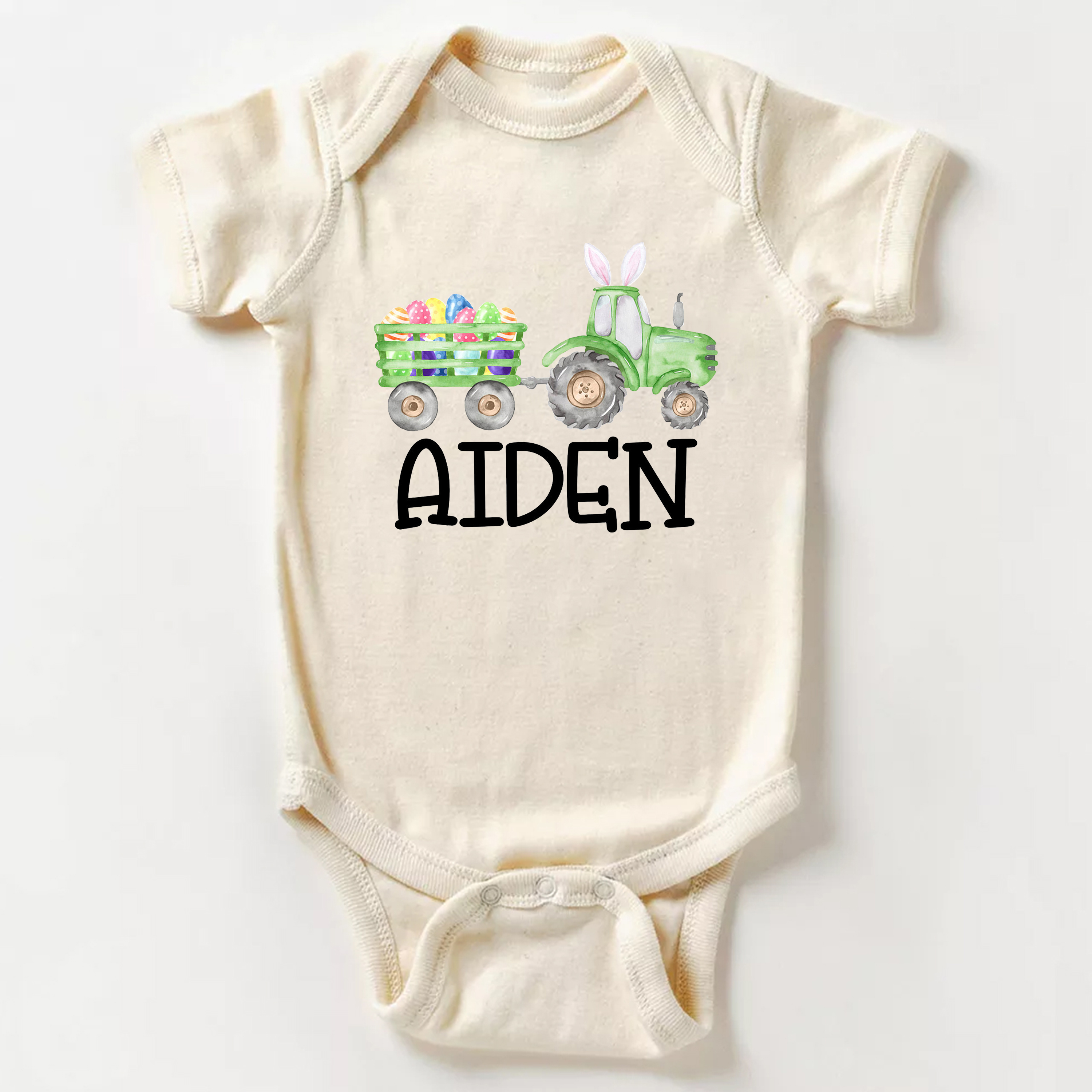 Personalized Bunny&Truck Easter Baby Bodysuit