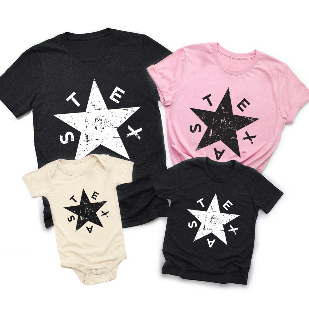 Distressed Lone Star Texas Family Matching Shirts