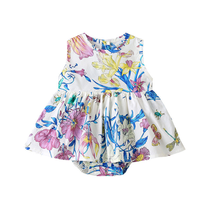 Baby Girl Newborn Floral Printed Jumpsuit
