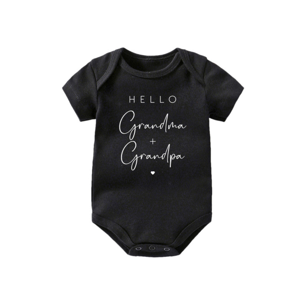 Hello Grandma+Grandpa,Baby Bodysuit