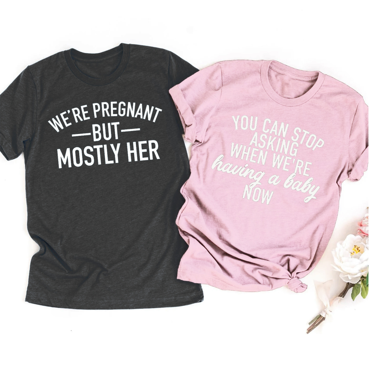 Couple Pregnancy Announcement Shirts For Dad And Mom