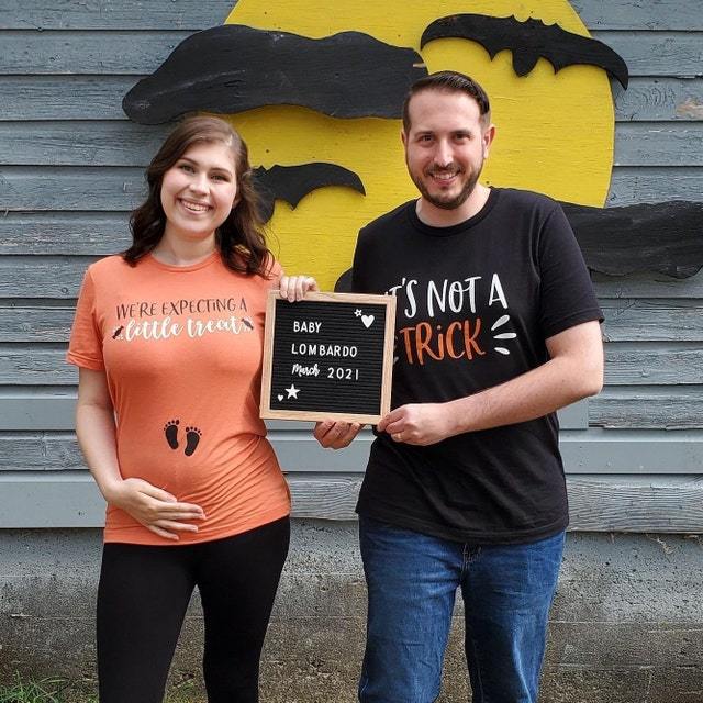 Couples Halloween Pregnancy Announcement Shirts