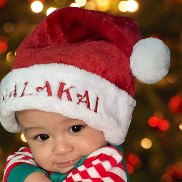 Personalized Matching Embroidered Santa Christmas Hats