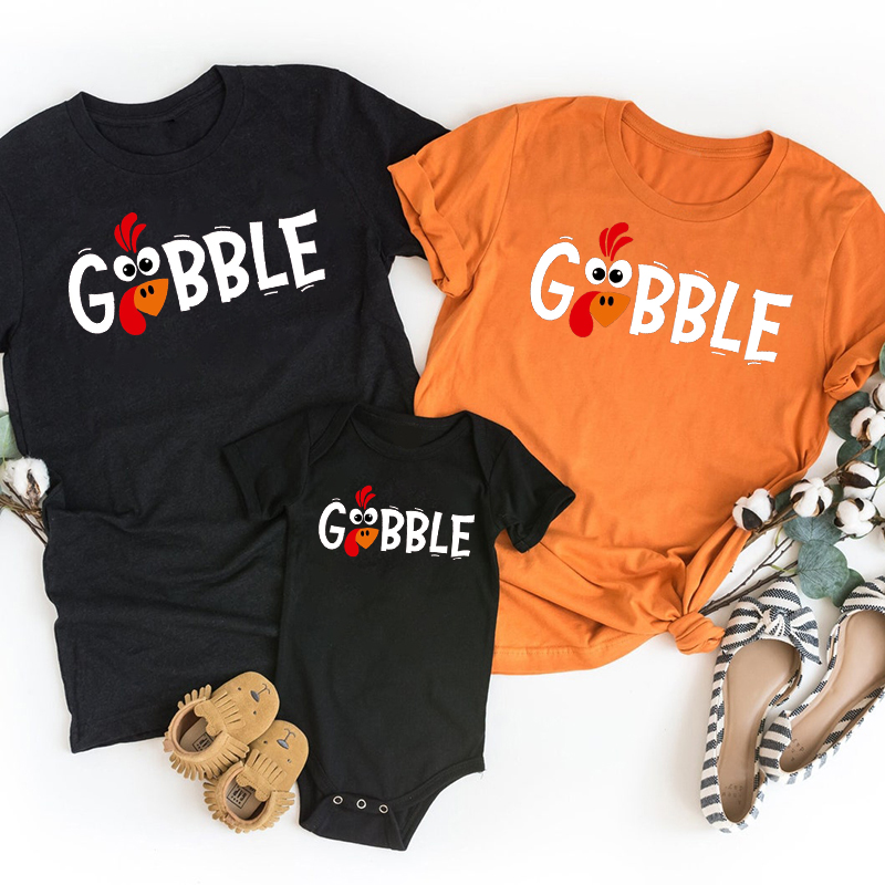 Gobble Gobble Thanksgiving Family Matching Shirts