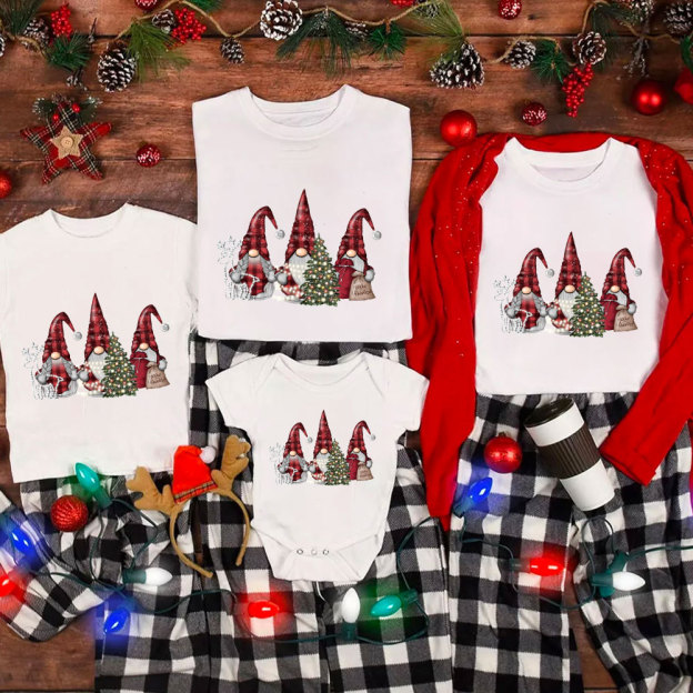 Buffalo Plaid Gnomes Christmas Family Matching Shirt
