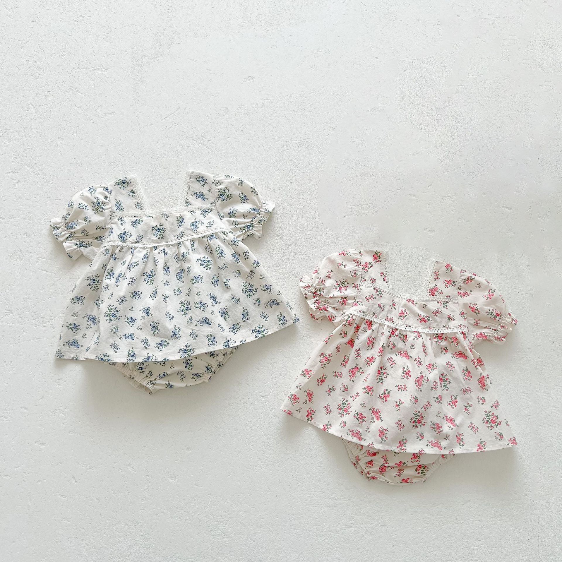 2 Colors Baby Girl Summer Floral Outfit