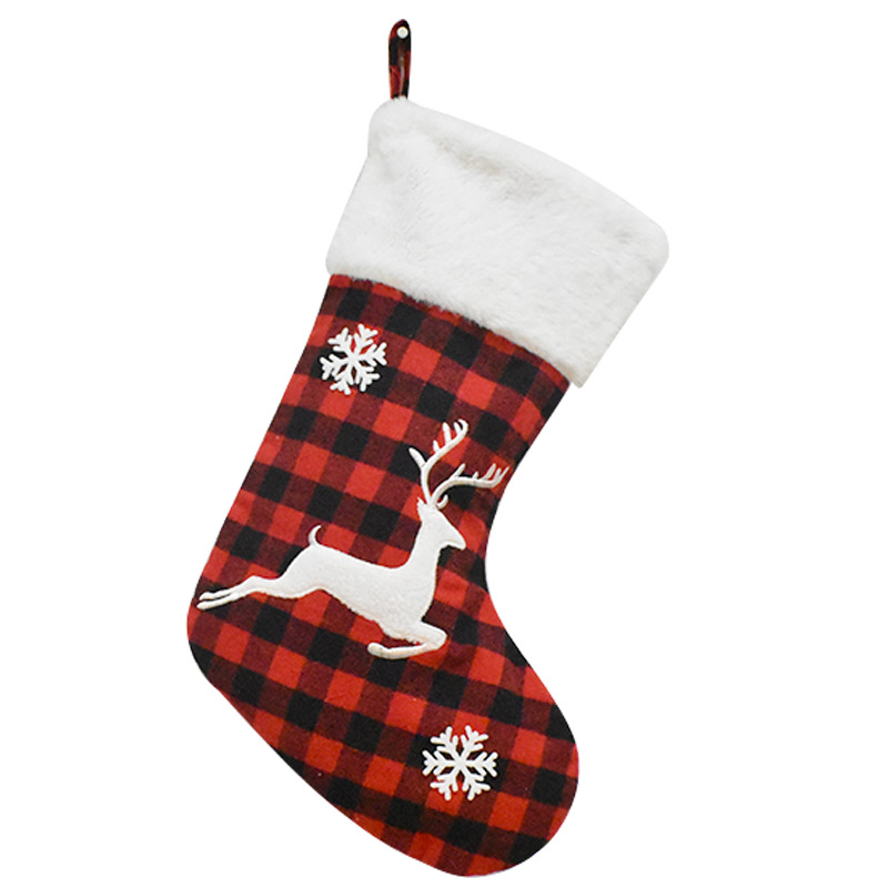 Red Plaid Personalized Christmas Family Stocking