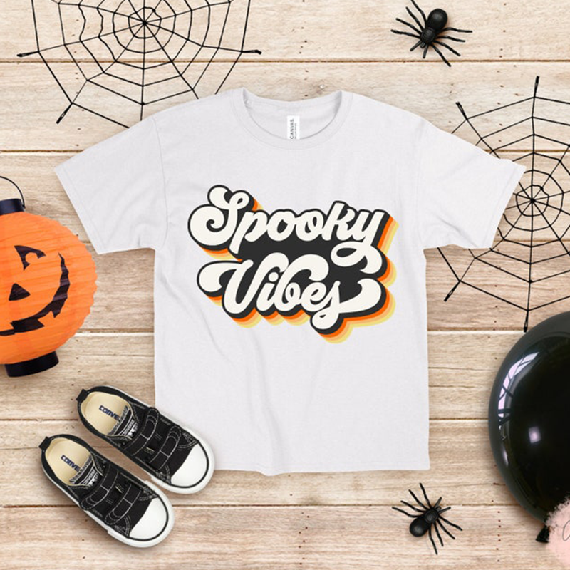 Spooky Vibes Kids Halloween Tee