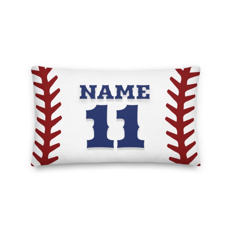 Personalized Base Ball Number Print Name Pillow Cover