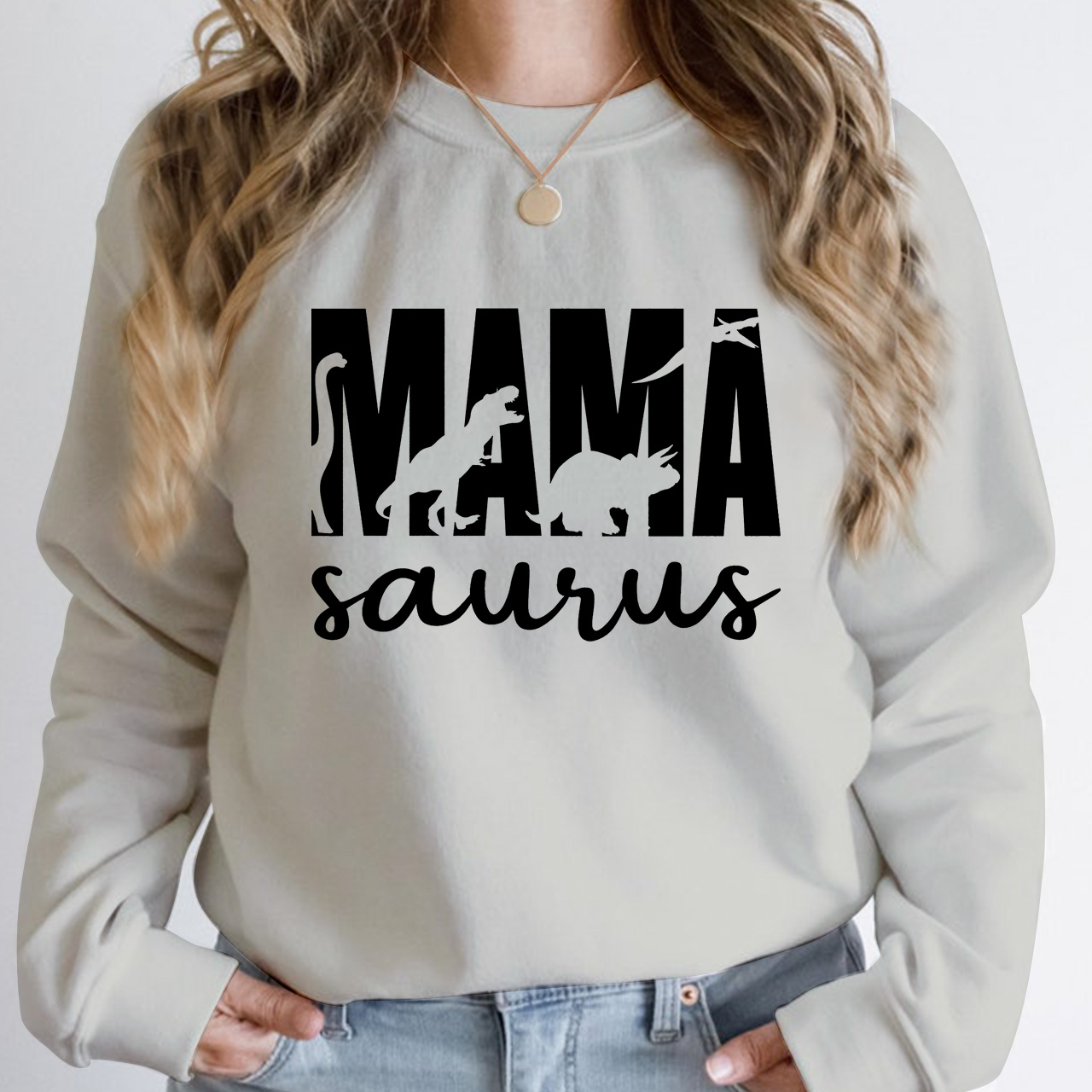 Strong Mama Dinosaur Sweatshirt