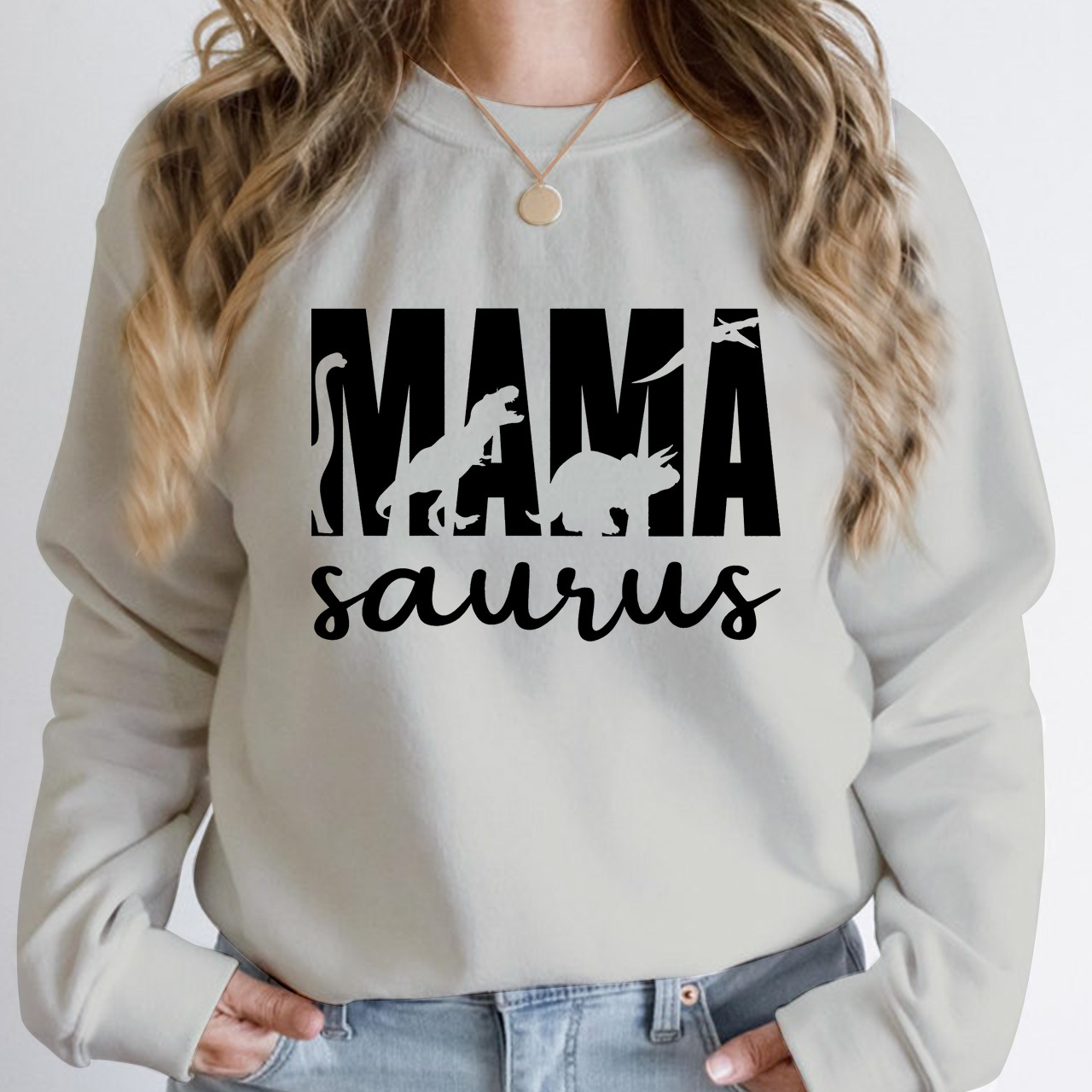 Strong Mama Dinosaur Sweatshirt