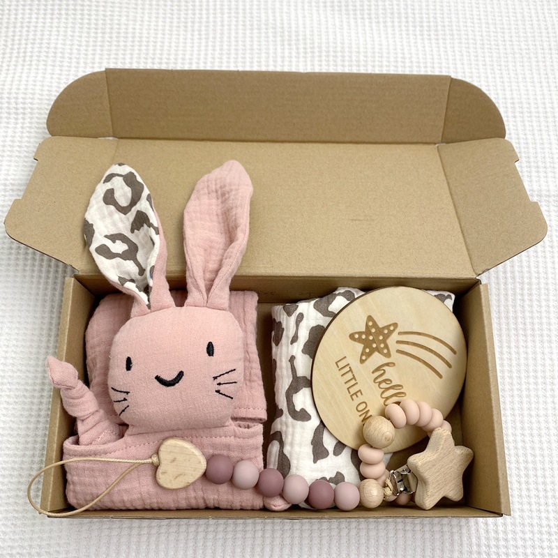 Lovely Bunny Security Blanket Baby Shower Gift Box 