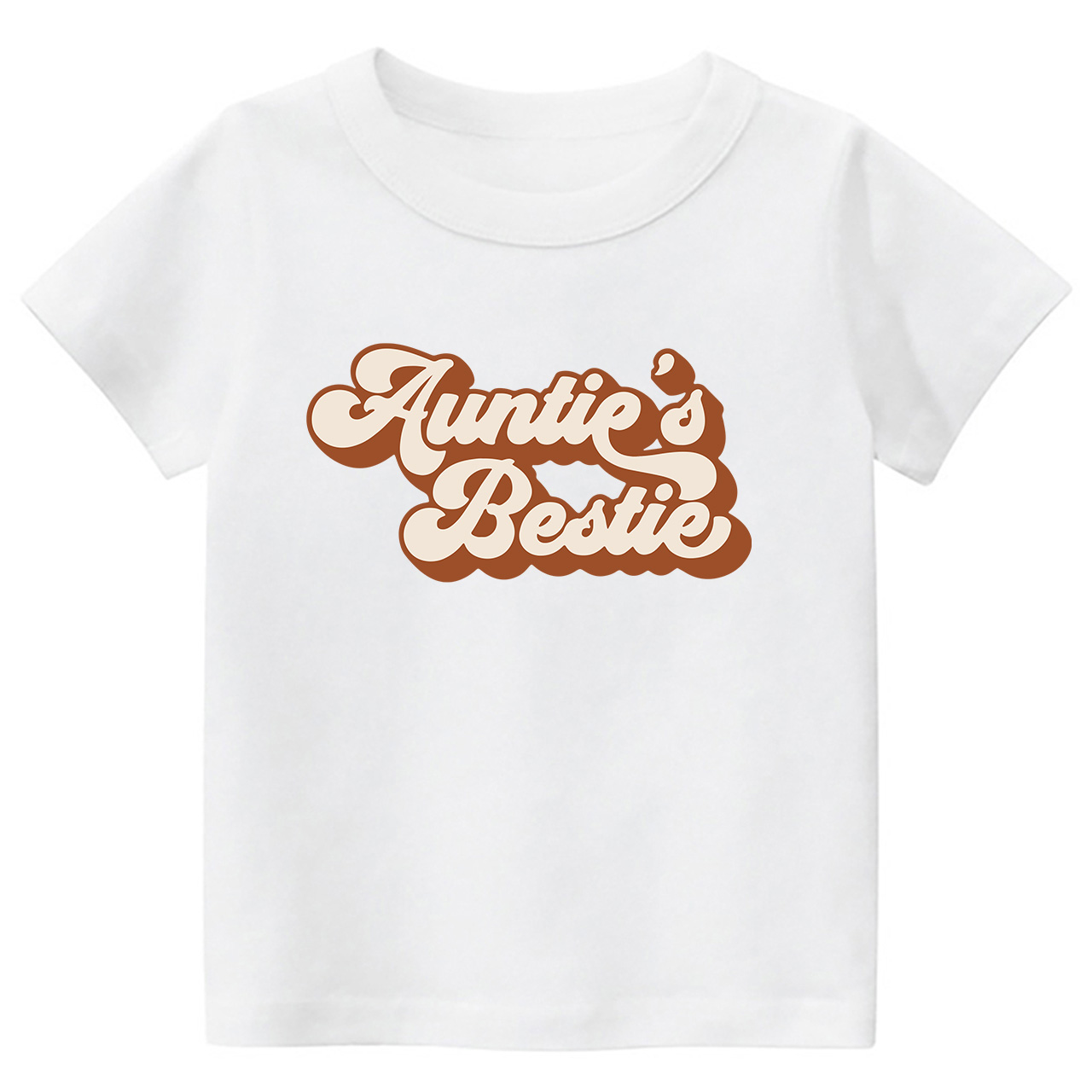 Auntie's Bestie Retro Natural Kids T-shirts