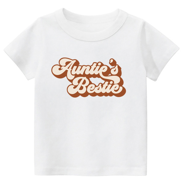 Auntie's Bestie Retro Natural Kids T-shirts