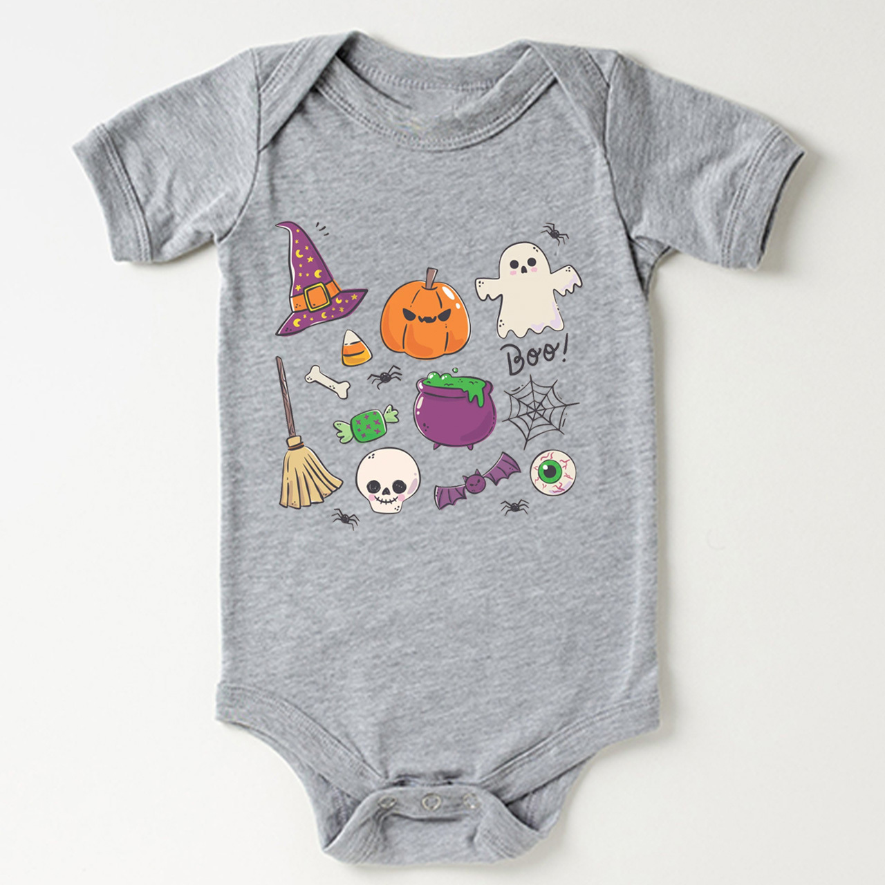 Pumpkin Witch Ghost Skull Baby Bodysuit