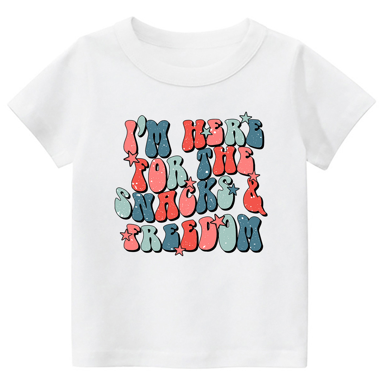 I'm Here For The Snacks&Freedom Independence Day Toddler Tees
