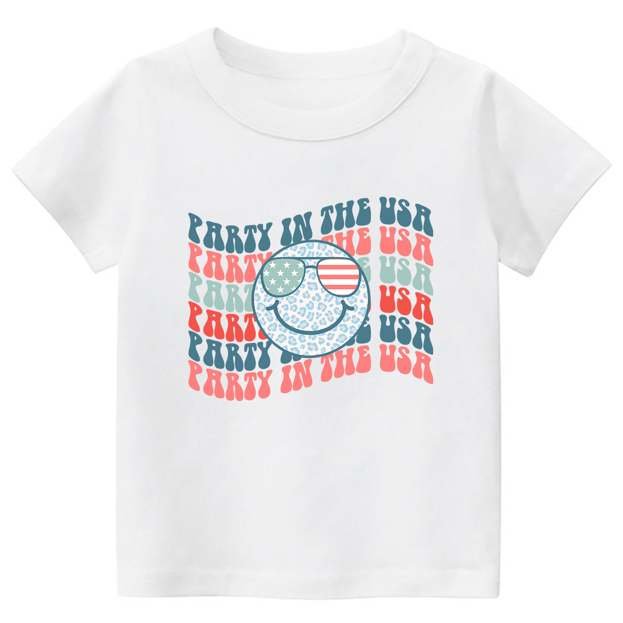 Party In The USA Smiley Face Toddler Tees