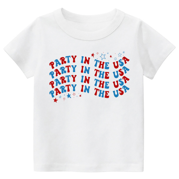 Party In The USA Wave Font Retro Toddler Tees