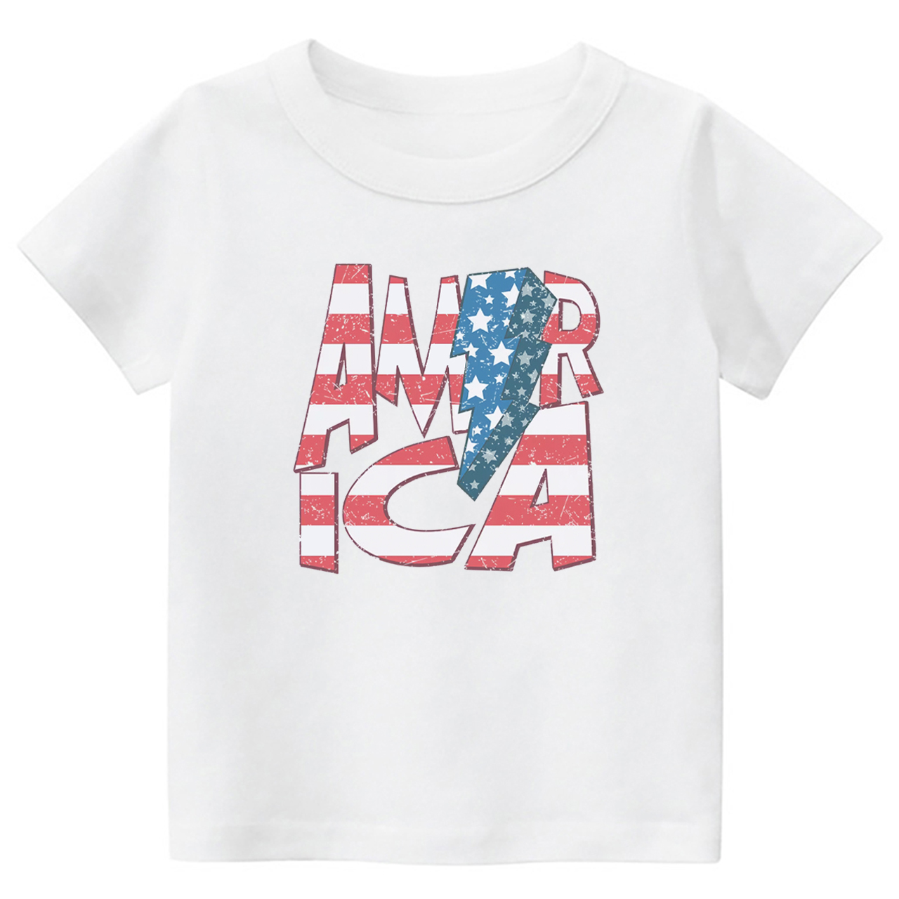 America Red Blue Flag Retro Toddler Tees