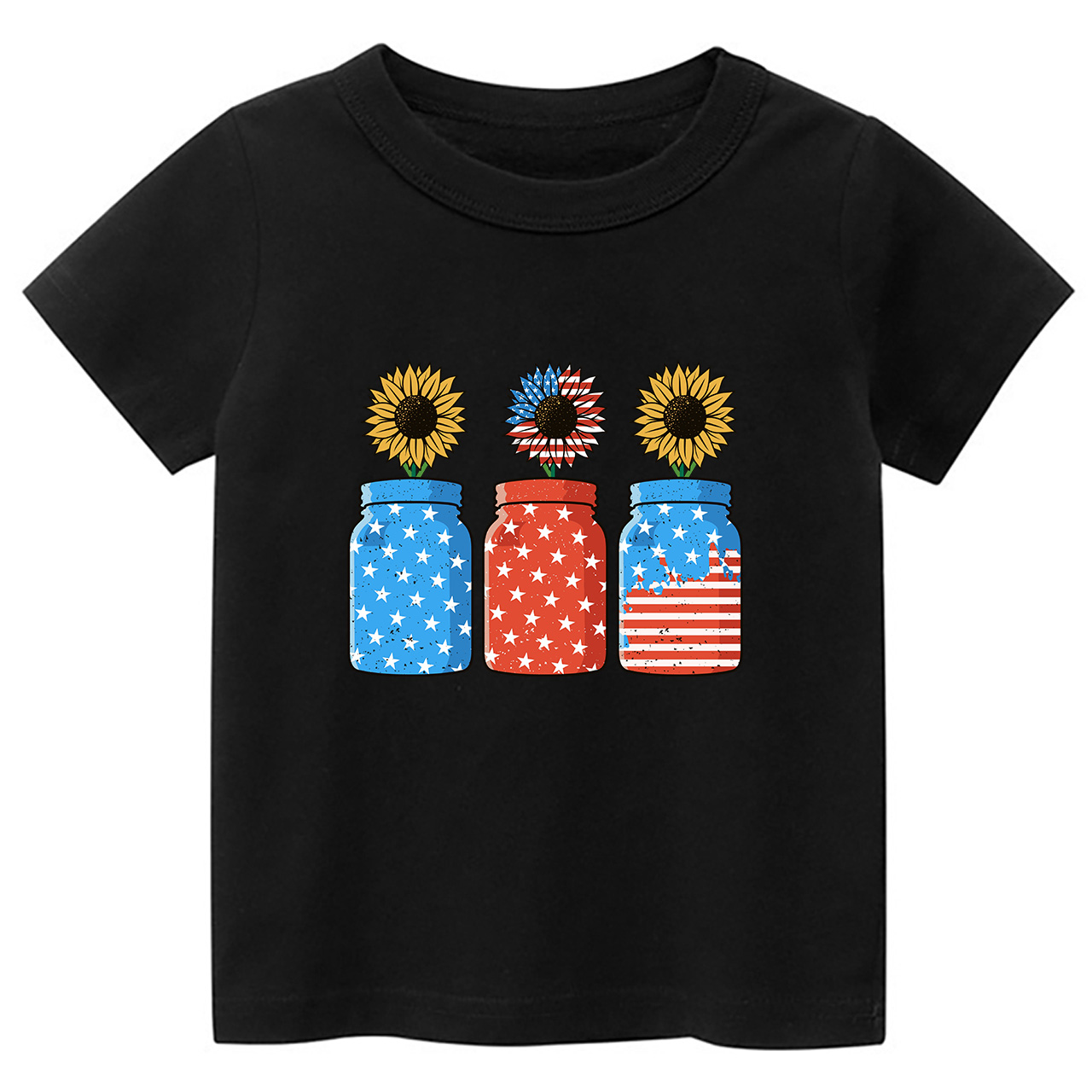 4th of July Sunflower Freedom Toddler Tees