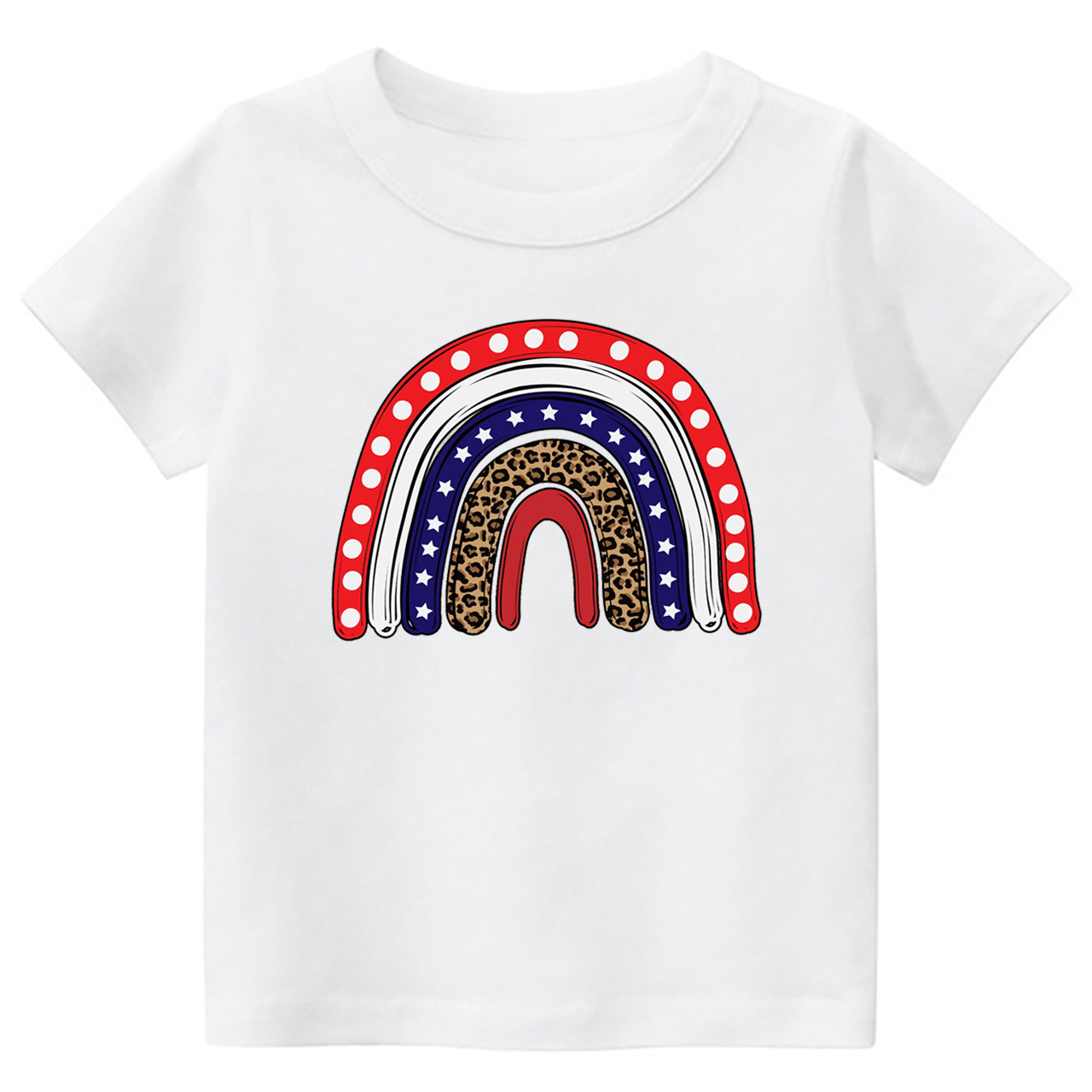 USA 4th of July Rainbow Toddler Tees