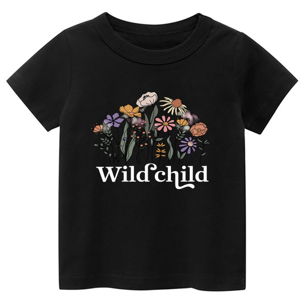 Wild Child Vintage Flowers Kids Shirts