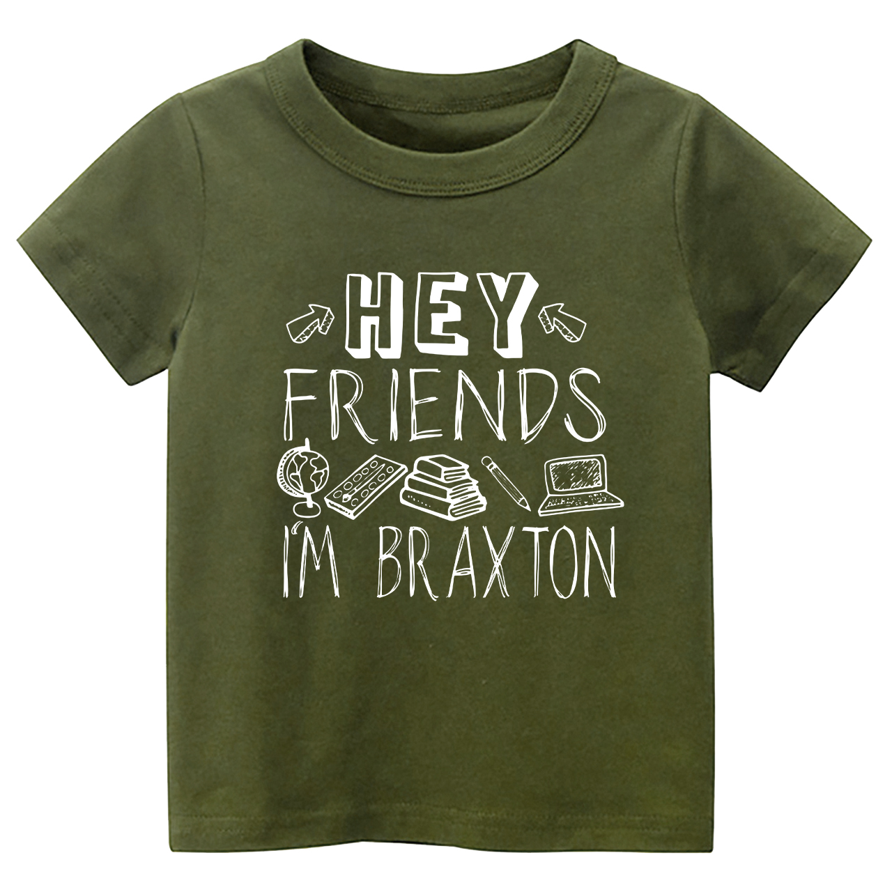 Hey Friends Custom Name Back To School Toddler Shirts