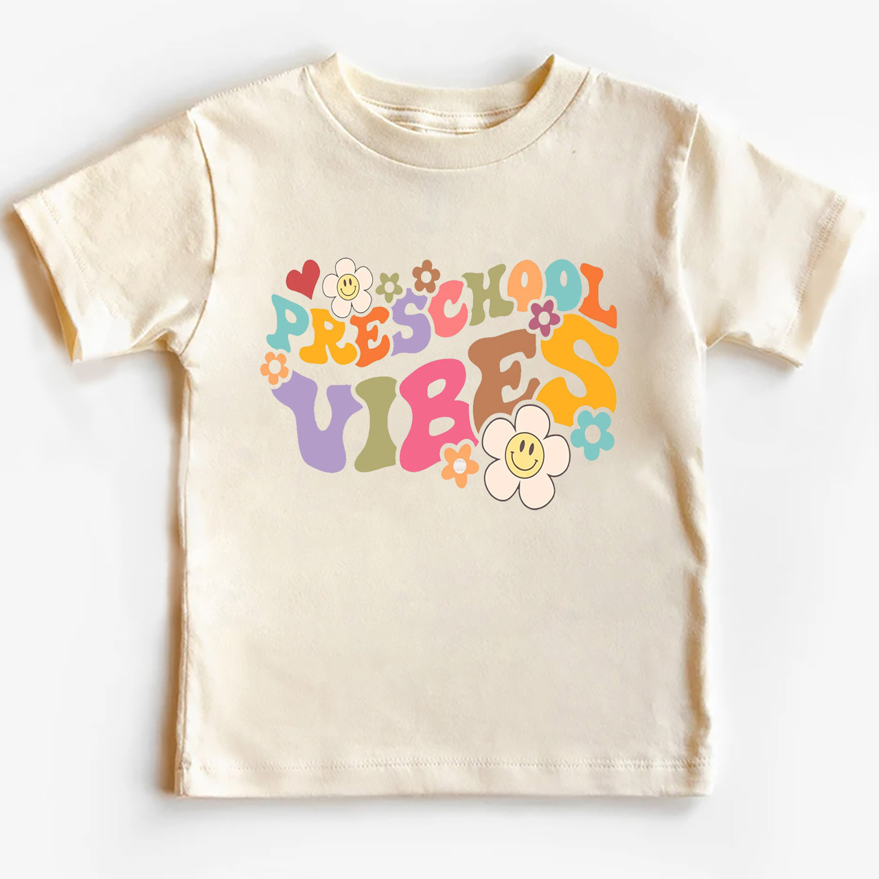 Retro PRESCHOOL Vibes Back To School Shirt For Kids