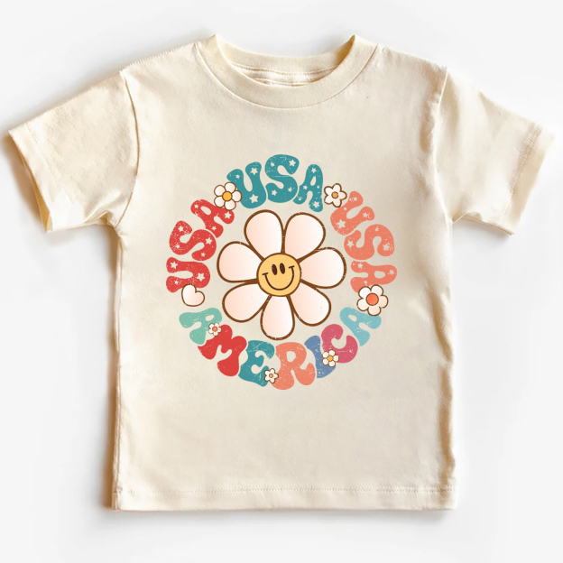 USA America Smiley Face Toddler Shirt