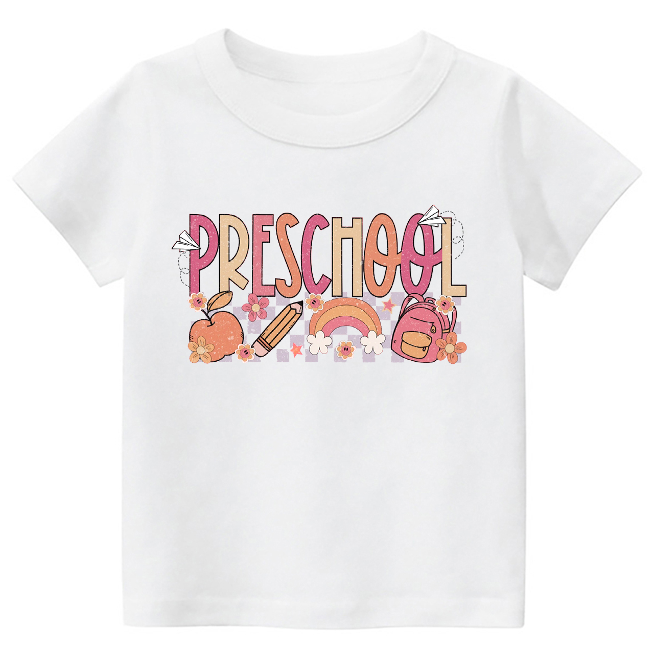 Preschool Apple Pencil Rainbow School Bag Kids Shirt