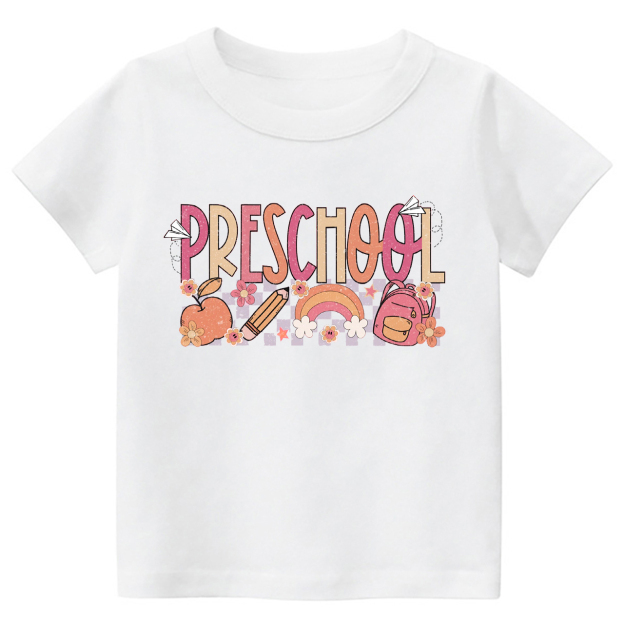 Preschool Apple Pencil Rainbow School Bag Kids Shirt