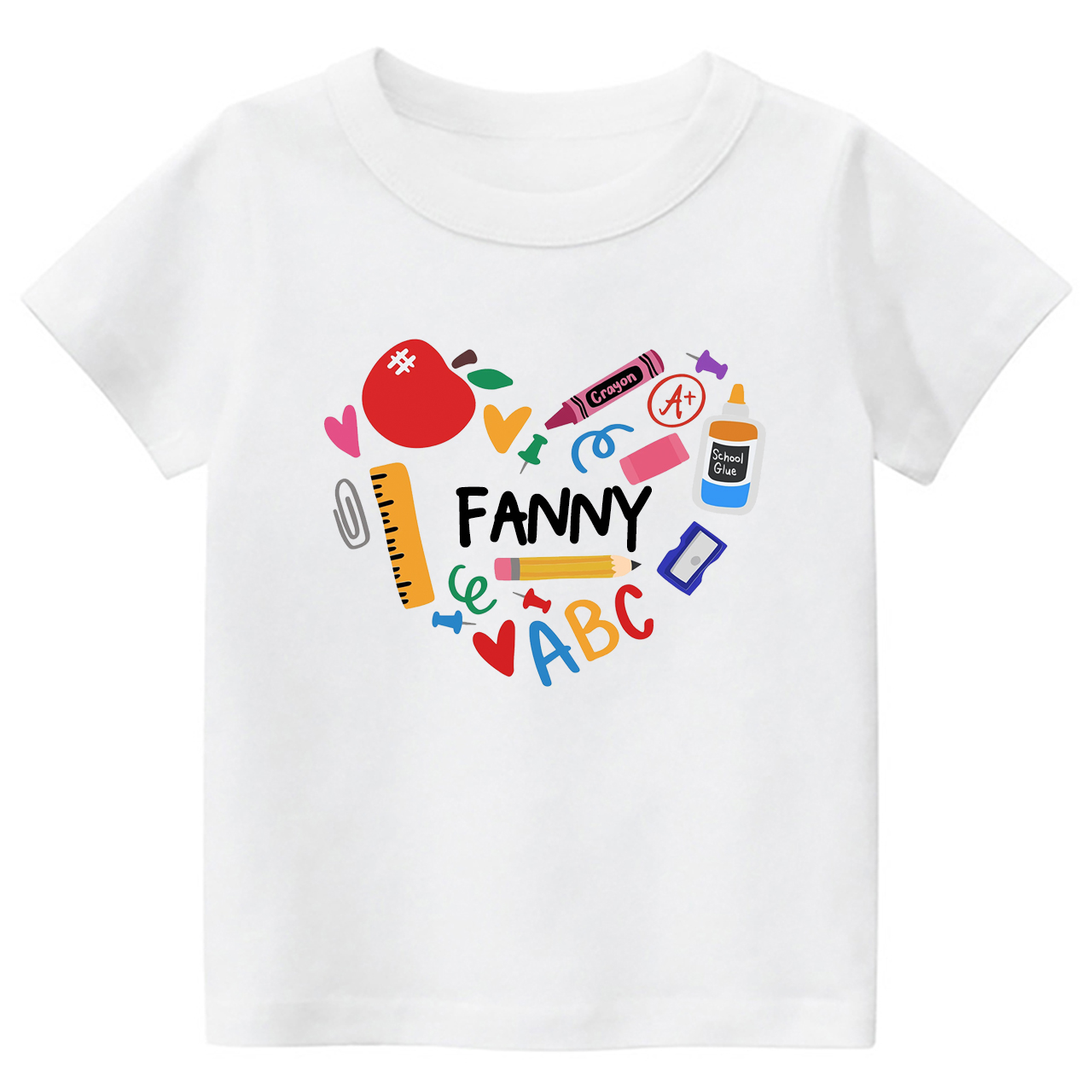 Personalized  Back To School Heart Kids Shirt