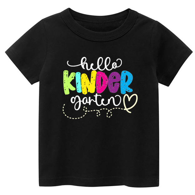 Hello Kindergarten - Hand Lettered School Shirt For Kids