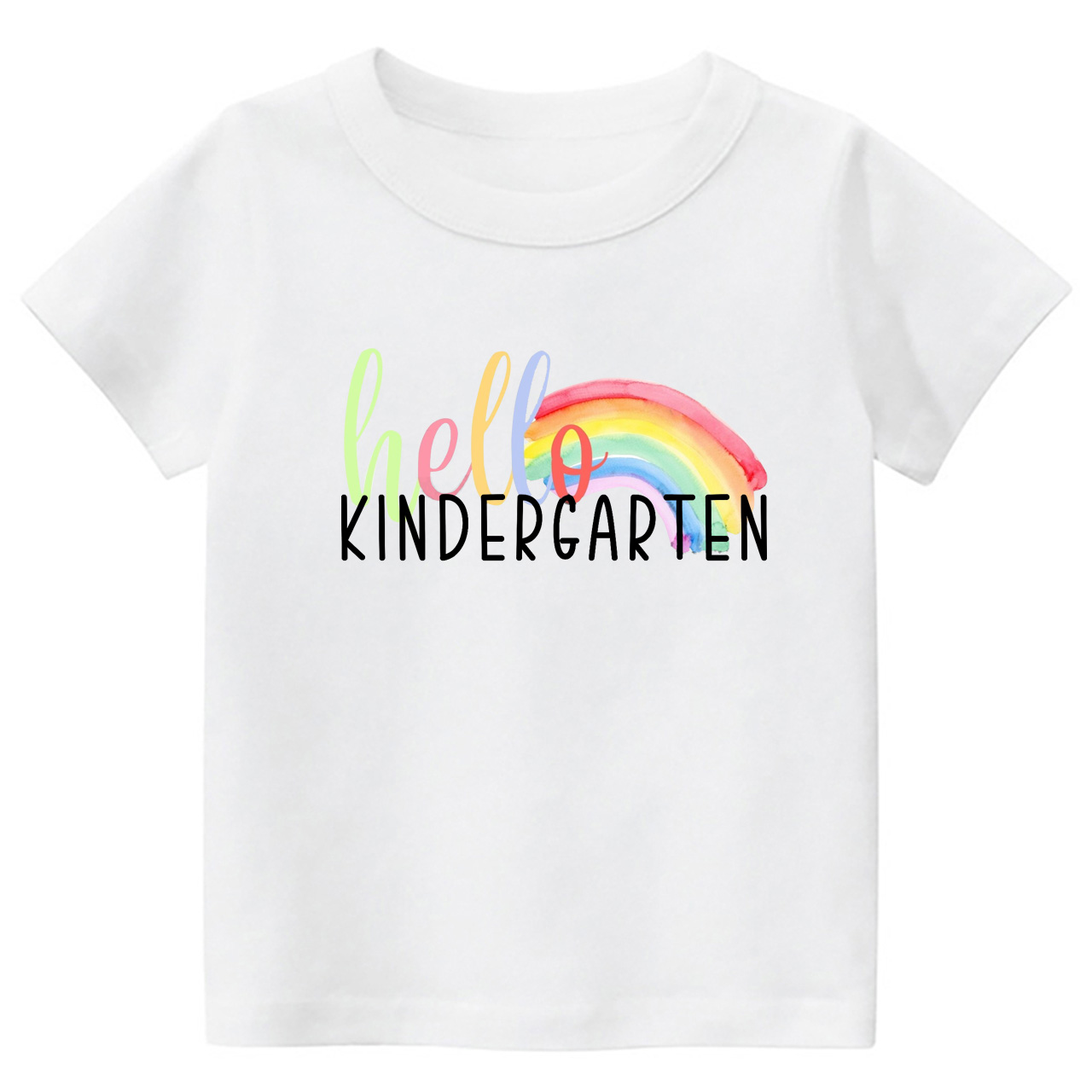 Hello Kindergarten Rainbow School Life Kids Shirts
