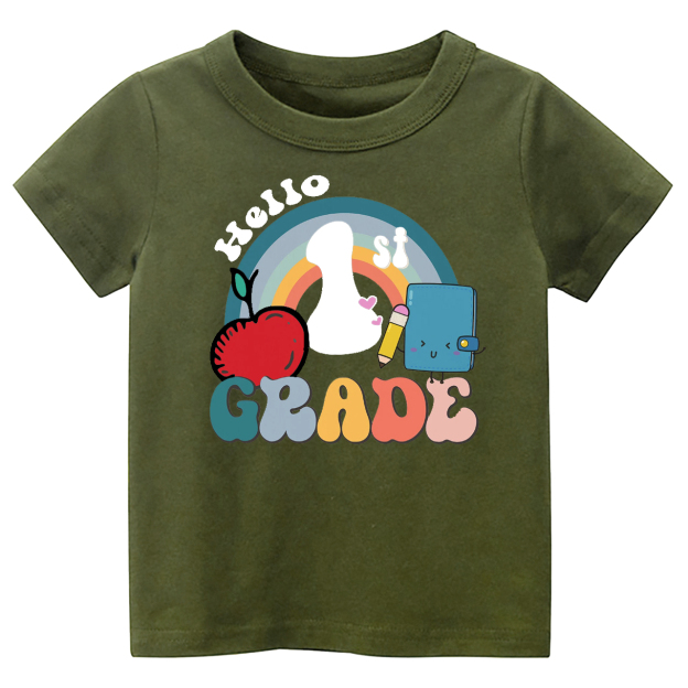 Personalized Hello XX Grade Back To School Kids Shirts