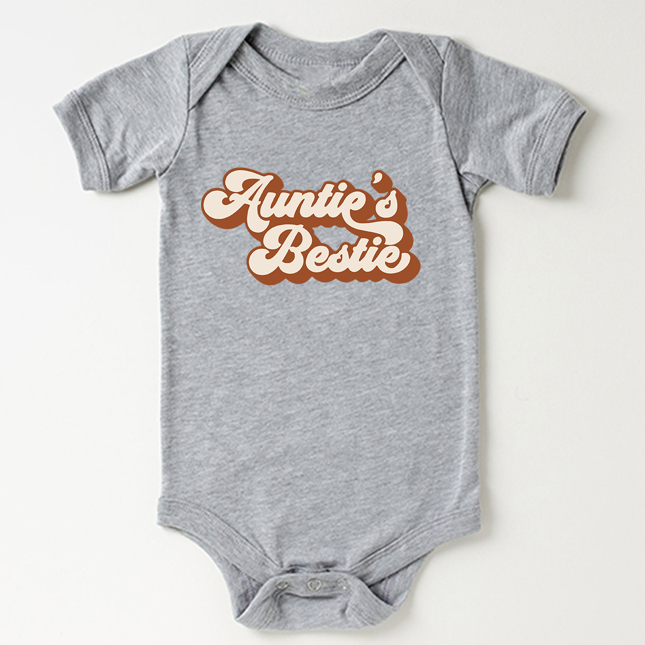 Auntie's Bestie Retro Natural Baby Bodysuit