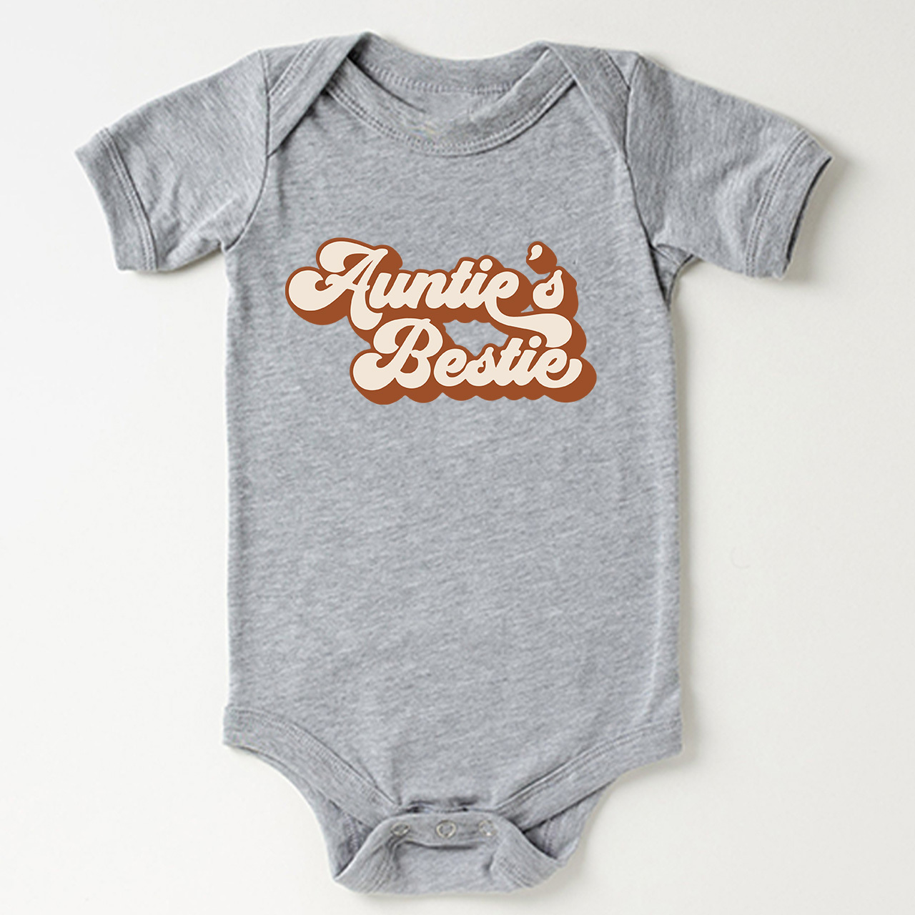 Auntie's Bestie Retro Natural Baby Bodysuit