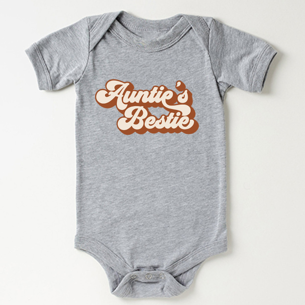Auntie's Bestie Retro Natural Baby Bodysuit