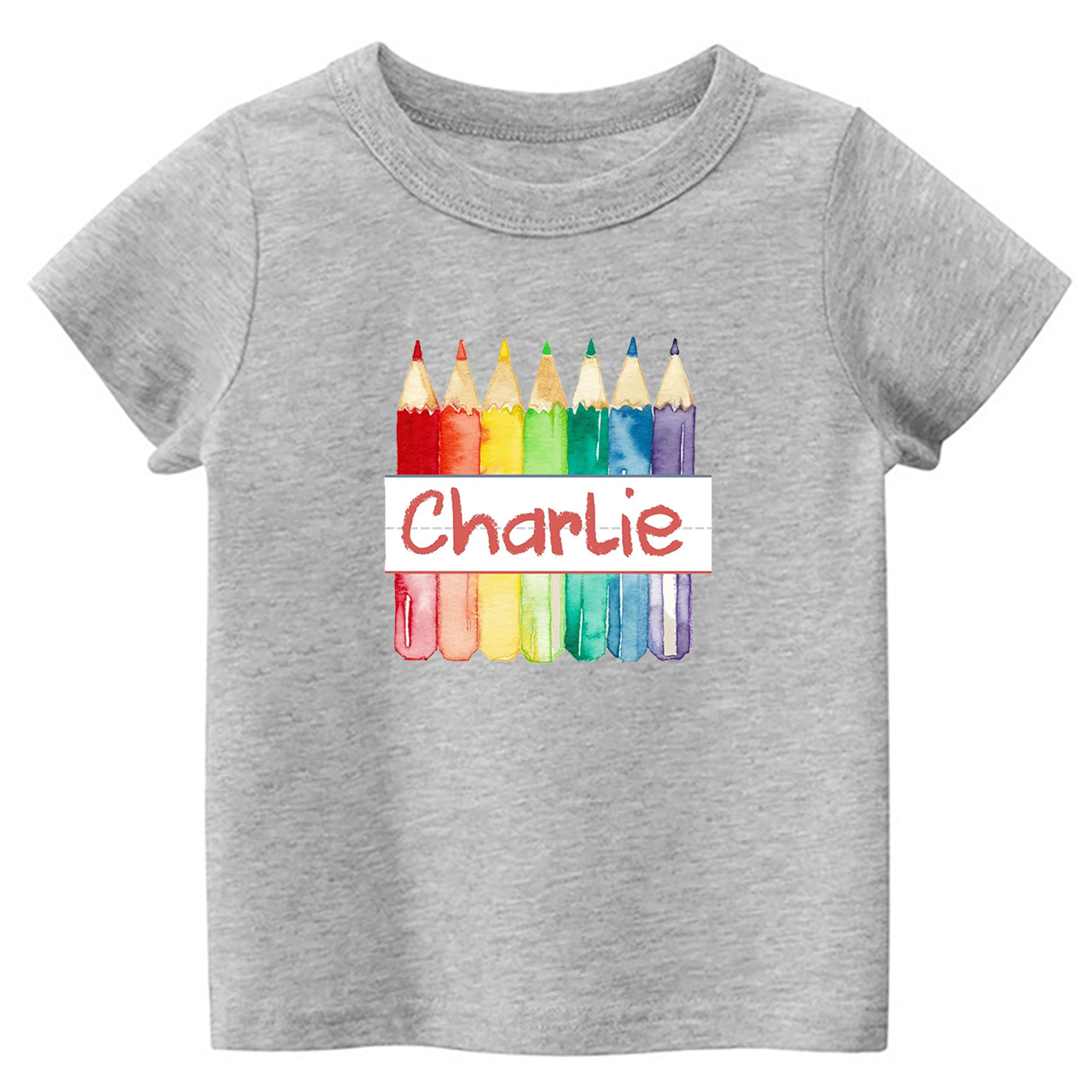 Personalized Crayon Name Back To School Kids T-shirts