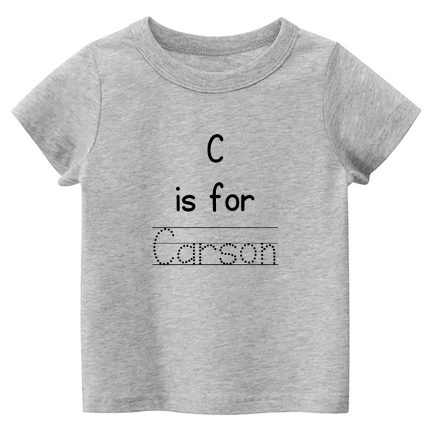 Personalized Alphabet Is For Name Back To School Kids T-shirts