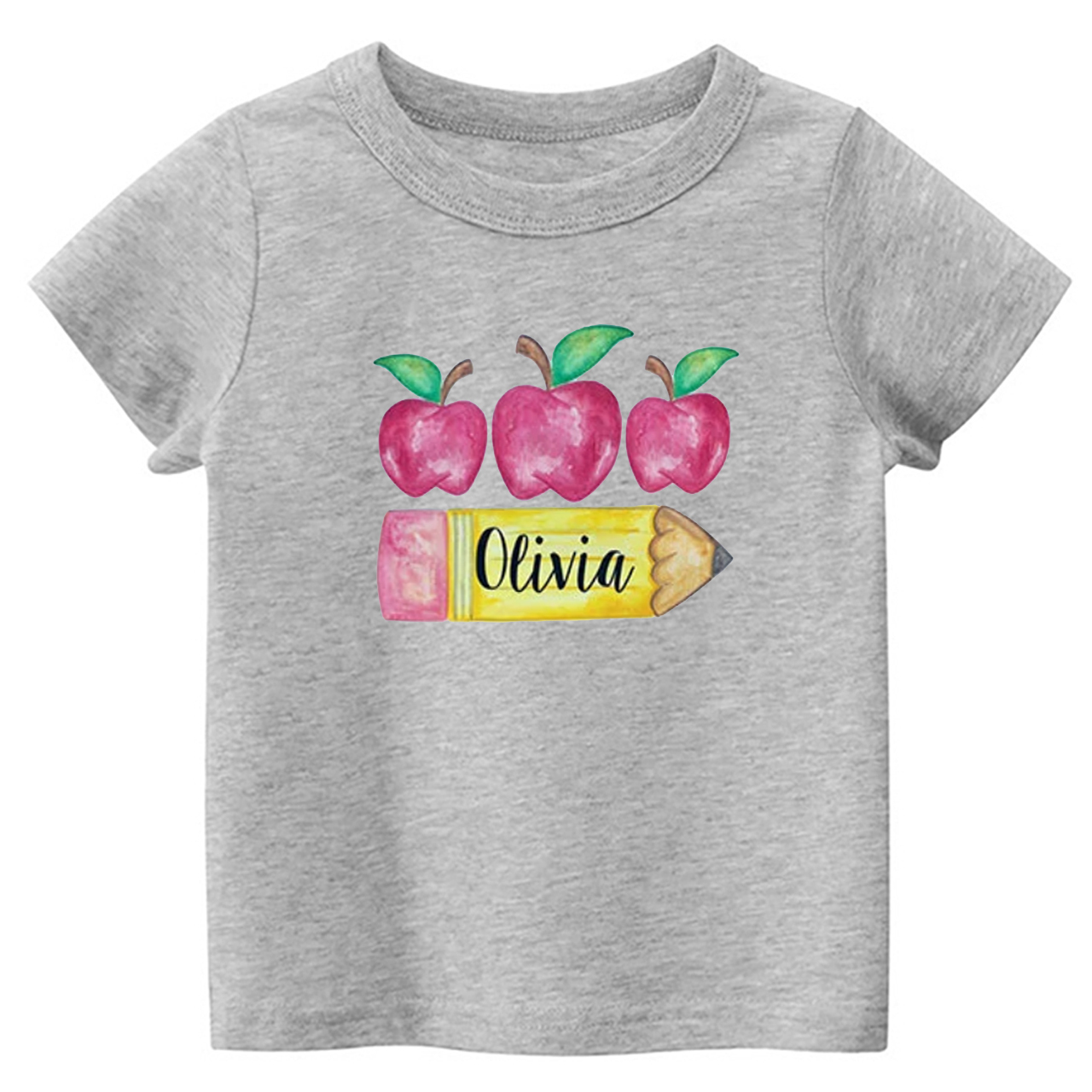 Personalized Back To School Shirt For Kids Apple Design