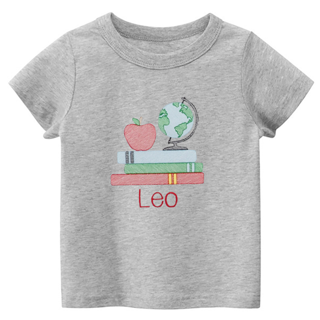 Vintage Globe Book Personalized Back to School T-Shirt