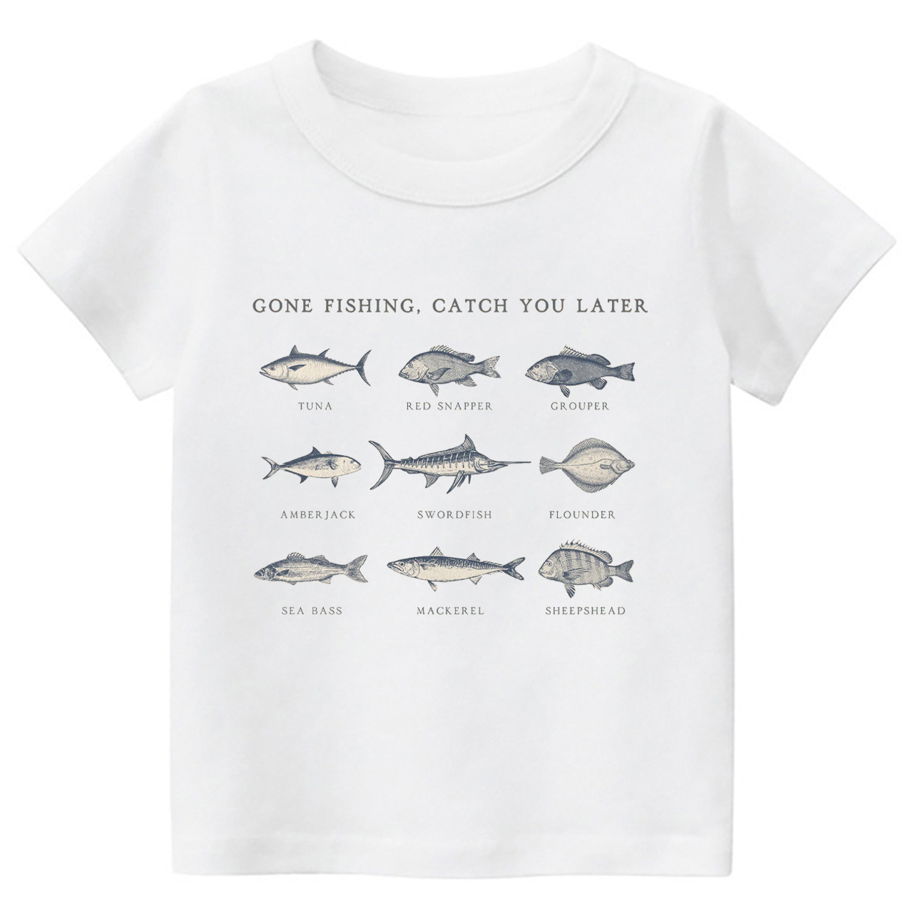 Cute Fishing Natural Kids Shirt