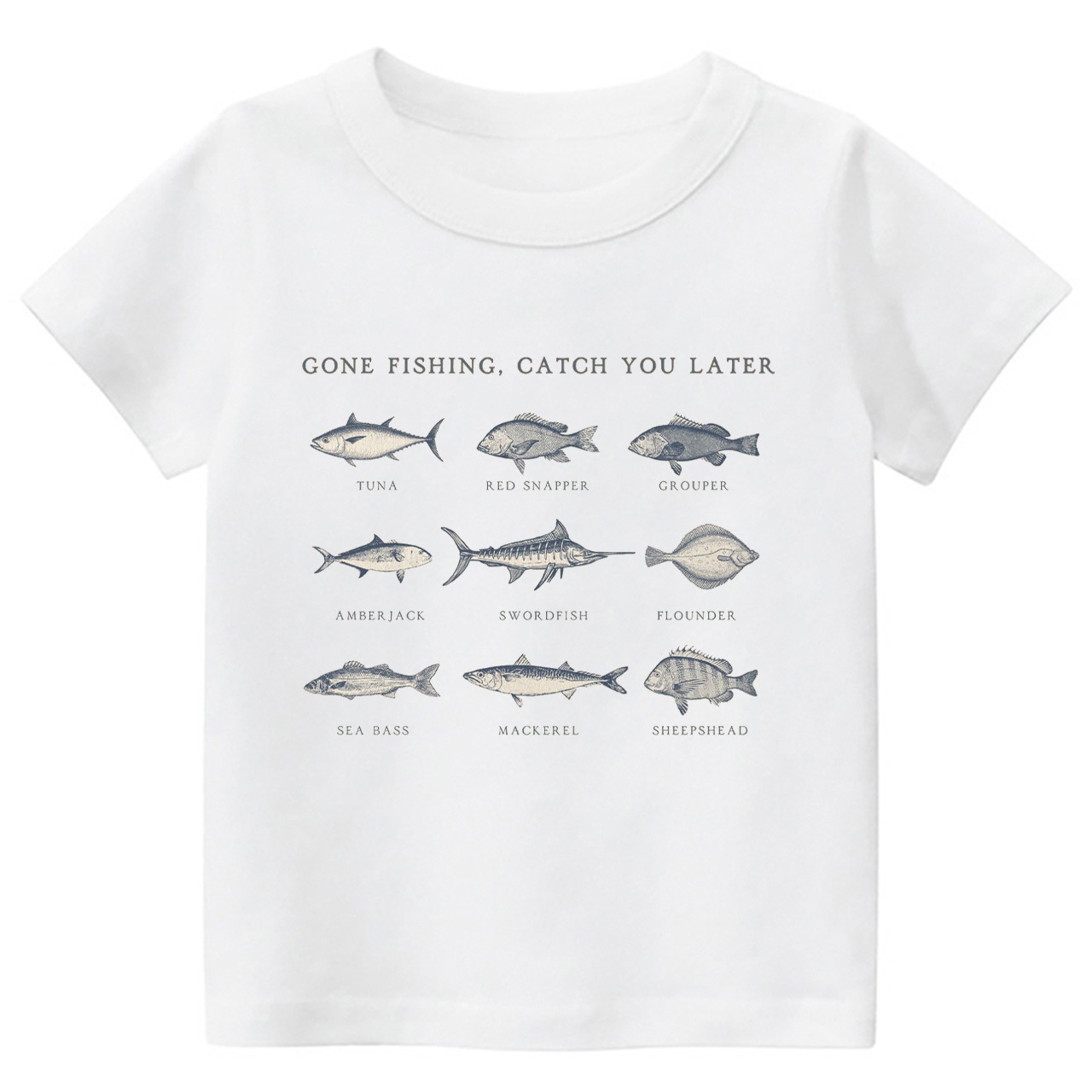 Cute Fishing Natural Kids Shirt