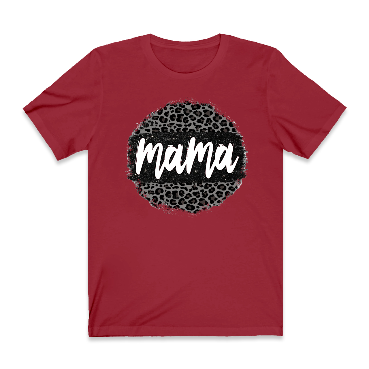 Black Leopard Mama Circle Retro T-Shirt