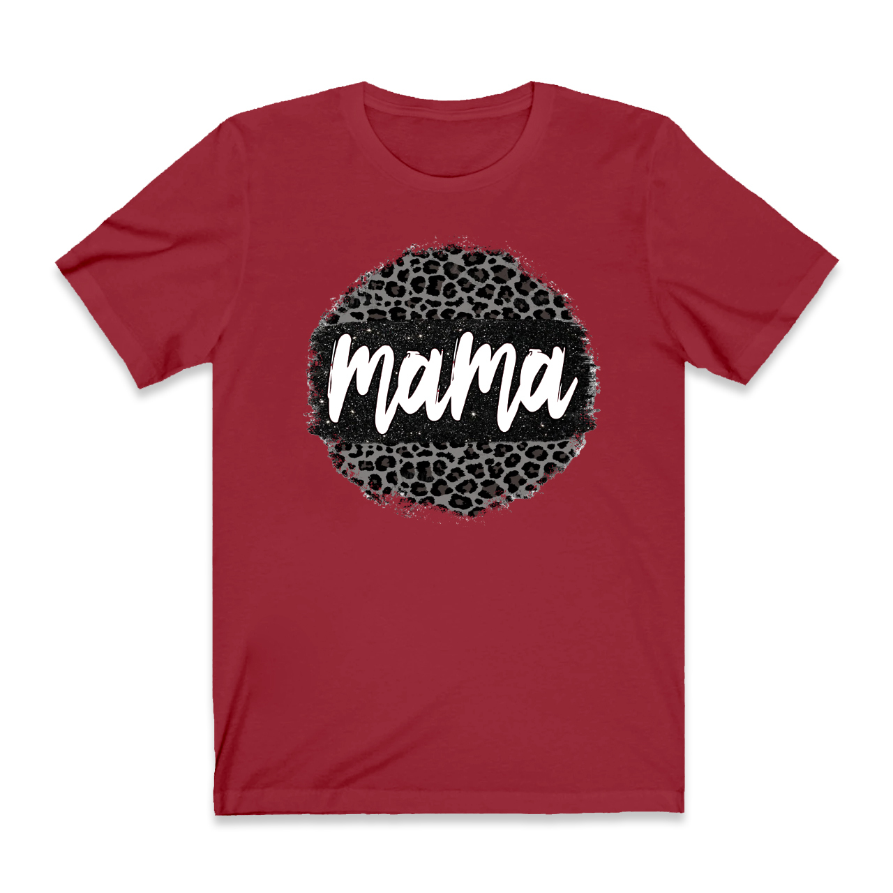 Black Leopard Mama Circle Retro T-Shirt